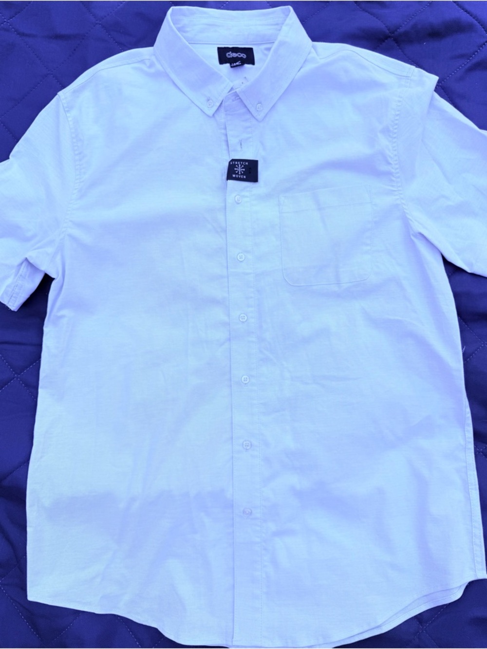 Deco Button-Down Short Sleeve Shirt in White